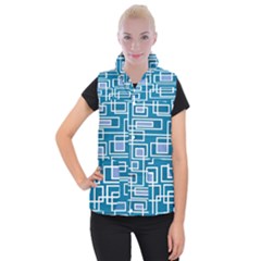 Geometric Rectangle Shape Linear Women s Button Up Vest by Pakjumat