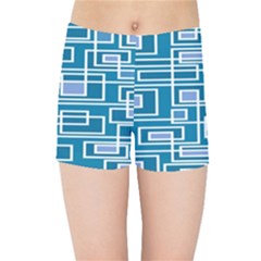 Geometric Rectangle Shape Linear Kids  Sports Shorts by Pakjumat