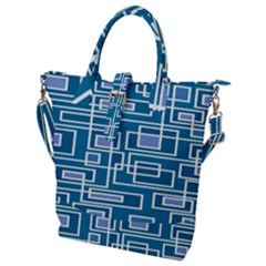 Geometric Rectangle Shape Linear Buckle Top Tote Bag by Pakjumat