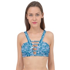 Geometric Rectangle Shape Linear Cage Up Bikini Top by Pakjumat