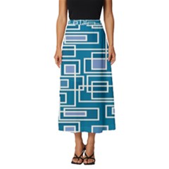 Geometric Rectangle Shape Linear Classic Midi Chiffon Skirt by Pakjumat