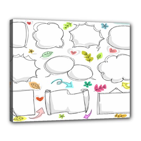 Set Chalk Out Chitchat Scribble Canvas 20  X 16  (stretched) by Pakjumat