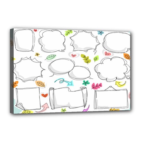 Set Chalk Out Chitchat Scribble Canvas 18  X 12  (stretched) by Pakjumat