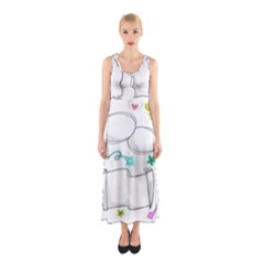 Set Chalk Out Chitchat Scribble Sleeveless Maxi Dress by Pakjumat