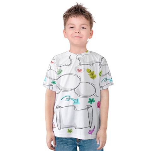 Set Chalk Out Chitchat Scribble Kids  Cotton T-shirt by Pakjumat