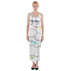 Set Chalk Out Chitchat Scribble Fitted Maxi Dress by Pakjumat