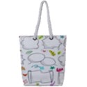 Set Chalk Out Chitchat Scribble Full Print Rope Handle Tote (Small) View1