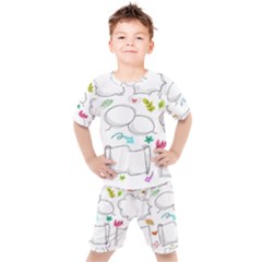 Set Chalk Out Chitchat Scribble Kids  T-shirt And Shorts Set by Pakjumat