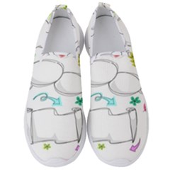 Set Chalk Out Chitchat Scribble Men s Slip On Sneakers by Pakjumat