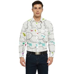 Set Chalk Out Chitchat Scribble Men s Long Sleeve Pocket Shirt  by Pakjumat