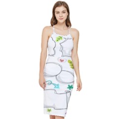 Set Chalk Out Chitchat Scribble Bodycon Cross Back Summer Dress by Pakjumat