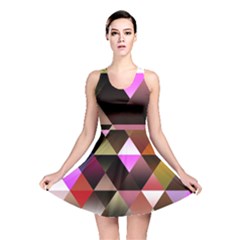 Abstract Geometric Triangles Shapes Reversible Skater Dress