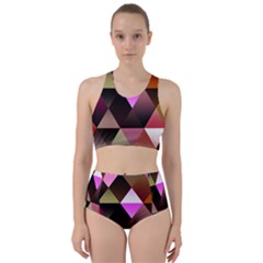 Abstract Geometric Triangles Shapes Racer Back Bikini Set by Pakjumat