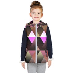 Abstract Geometric Triangles Shapes Kids  Hooded Puffer Vest by Pakjumat