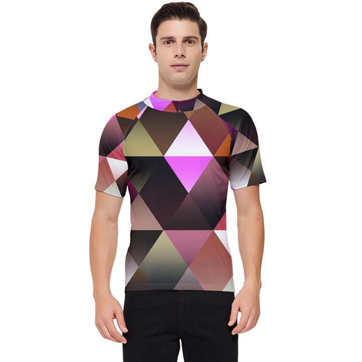 Abstract Geometric Triangles Shapes Men s Short Sleeve Rash Guard