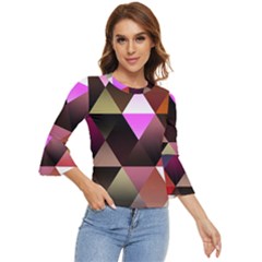 Abstract Geometric Triangles Shapes Bell Sleeve Top