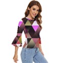 Abstract Geometric Triangles Shapes Bell Sleeve Top View3