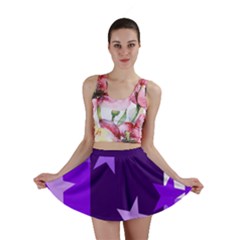 Purple Stars Pattern Shape Mini Skirt by Pakjumat