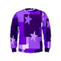 Purple Stars Pattern Shape Kids  Sweatshirt View1