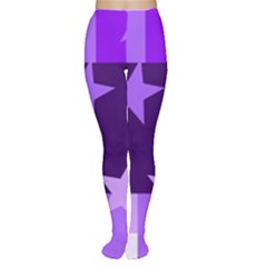 Purple Stars Pattern Shape Tights