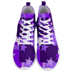 Purple Stars Pattern Shape Men s Lightweight High Top Sneakers by Pakjumat