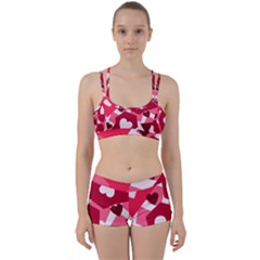 Pink Hearts Pattern Love Shape Perfect Fit Gym Set by Pakjumat