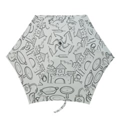 Baby Hand Sketch Drawn Toy Doodle Mini Folding Umbrellas by Pakjumat