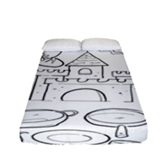 Baby Hand Sketch Drawn Toy Doodle Fitted Sheet (full/ Double Size) by Pakjumat