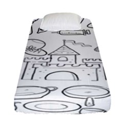 Baby Hand Sketch Drawn Toy Doodle Fitted Sheet (single Size) by Pakjumat