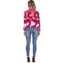 Pink Hearts Pattern Love Shape Women s Long Sleeve Revers Collar Cropped Jacket View4