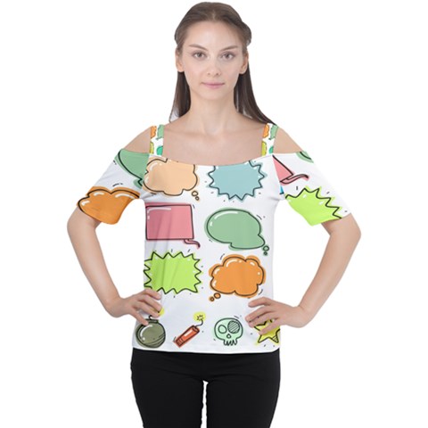 Set Collection Balloon Image Cutout Shoulder T-shirt by Pakjumat