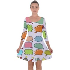 Set Collection Balloon Image Quarter Sleeve Skater Dress by Pakjumat