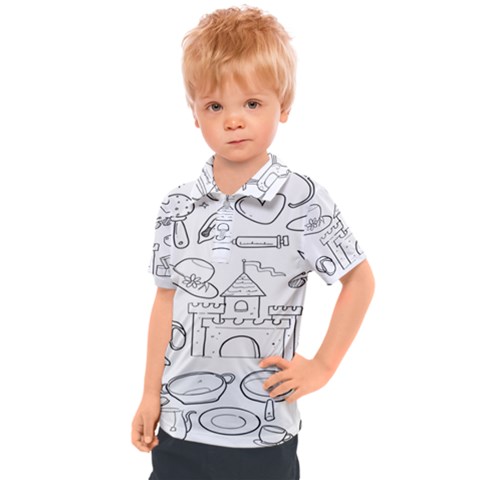 Baby Hand Sketch Drawn Toy Doodle Kids  Polo T-shirt by Pakjumat