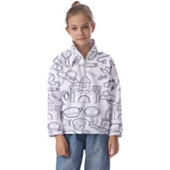 Baby Hand Sketch Drawn Toy Doodle Kids  Half Zip Hoodie by Pakjumat