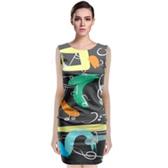 Repetition Seamless Child Sketch Classic Sleeveless Midi Dress by Pakjumat