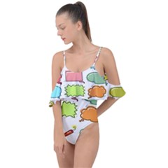 Set Collection Balloon Image Drape Piece Swimsuit by Pakjumat