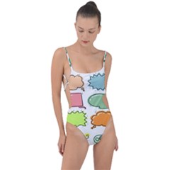 Set Collection Balloon Image Tie Strap One Piece Swimsuit by Pakjumat