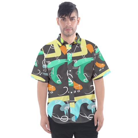 Repetition Seamless Child Sketch Men s Short Sleeve Shirt by Pakjumat