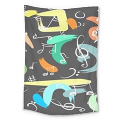 Repetition Seamless Child Sketch Large Tapestry by Pakjumat