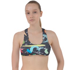 Repetition Seamless Child Sketch Criss Cross Racerback Sports Bra by Pakjumat