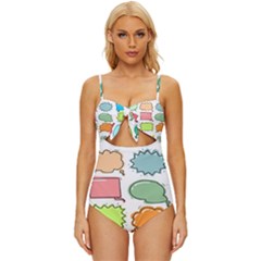 Set Collection Balloon Image Knot Front One-piece Swimsuit by Pakjumat