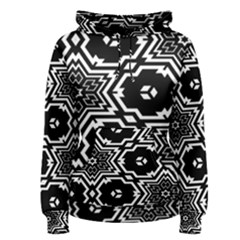 Black And White Pattern Background Structure Women s Pullover Hoodie by Pakjumat