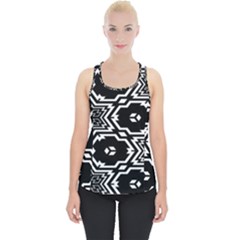 Black And White Pattern Background Structure Piece Up Tank Top by Pakjumat