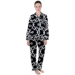 Black And White Pattern Background Structure Women s Long Sleeve Satin Pajamas Set	 by Pakjumat