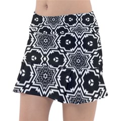 Black And White Pattern Background Structure Classic Tennis Skirt by Pakjumat