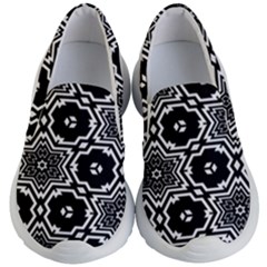 Black And White Pattern Background Structure Kids Lightweight Slip Ons by Pakjumat