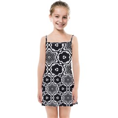 Black And White Pattern Background Structure Kids  Summer Sun Dress by Pakjumat