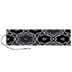 Black And White Pattern Background Structure Roll Up Canvas Pencil Holder (l) by Pakjumat