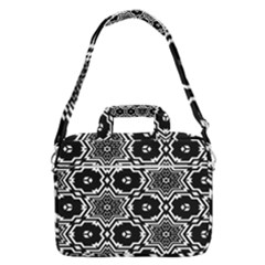 Black And White Pattern Background Structure Macbook Pro 16  Shoulder Laptop Bag by Pakjumat