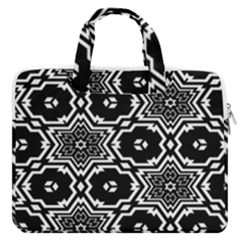 Black And White Pattern Background Structure Macbook Pro 16  Double Pocket Laptop Bag  by Pakjumat